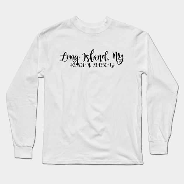Long Island, New York Long Sleeve T-Shirt by doodlesbydani